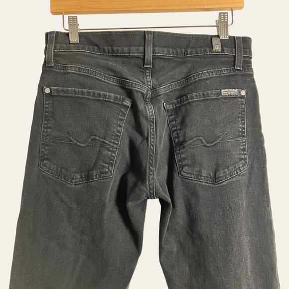 7 For All Mankind Men’s The Straight Black Five Pocket Denim Jeans Size 31 - Picture 8 of 13